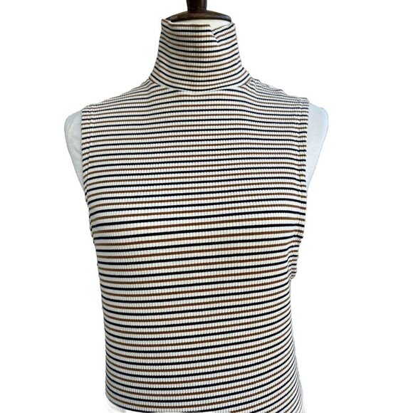 Nightwalker Clarissa Mock Neck Striped Ribbed Bodysuit Size M NWOT - Picture 9 of 9